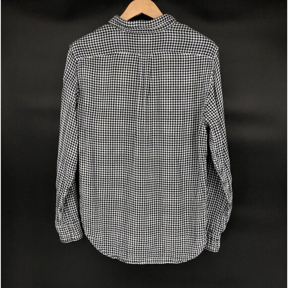 J.Crew Mens Slim Double-Weave Button Up Shirt M Navy White Gingham Cotton Preppy - Picture 2 of 7